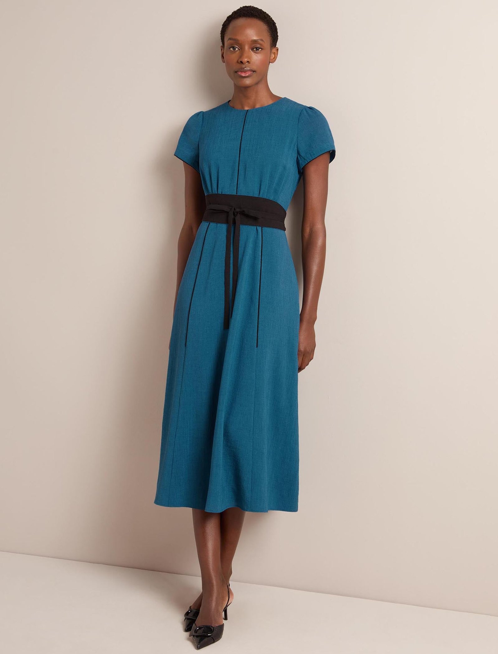 Rosie Techni Voile Maxi Dress - Azure Blue - Image 2