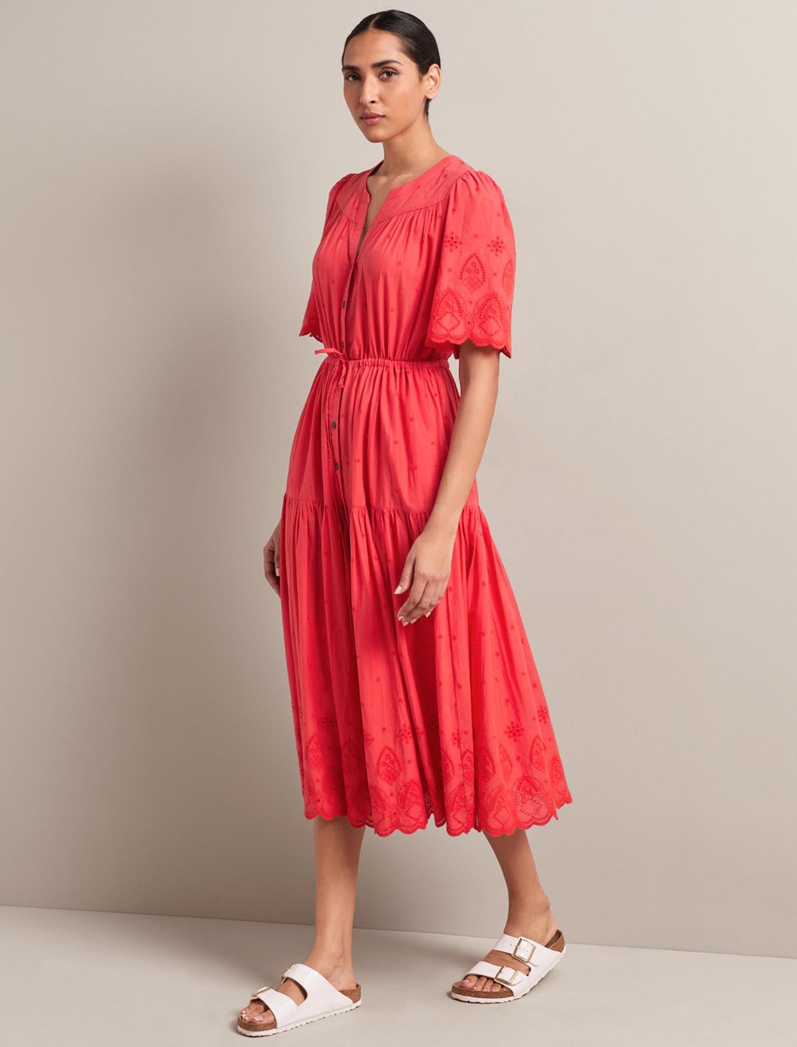 Nicole Organic Cotton Maxi Dress - Coral - Image 5